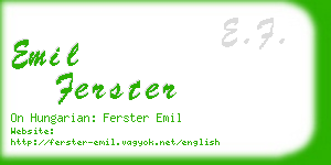 emil ferster business card